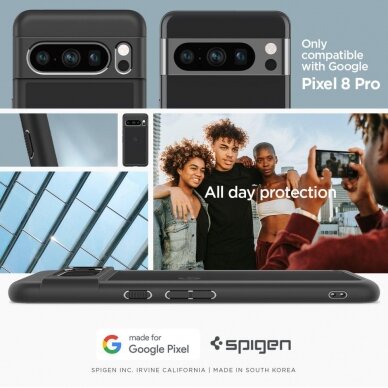 Telefono Dėklas Etui Spigen Ultra Hybrid na Google Pixel 8 Pro Juodas SkaidrusKOW068 9