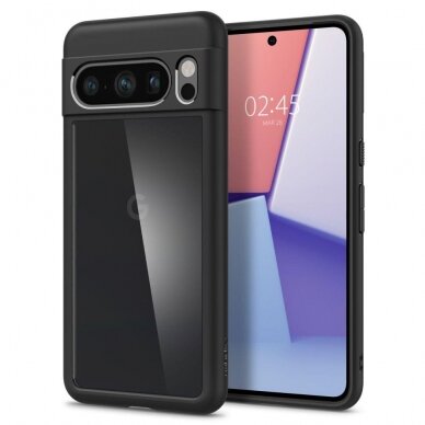 Telefono Dėklas Etui Spigen Ultra Hybrid na Google Pixel 8 Pro Juodas SkaidrusKOW068