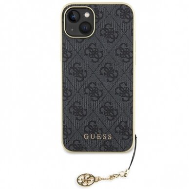 Telefono Dėklas Guess 4G Charms Collection case for iPhone 15 Plus Auksinis-Pilkas KOW068 2