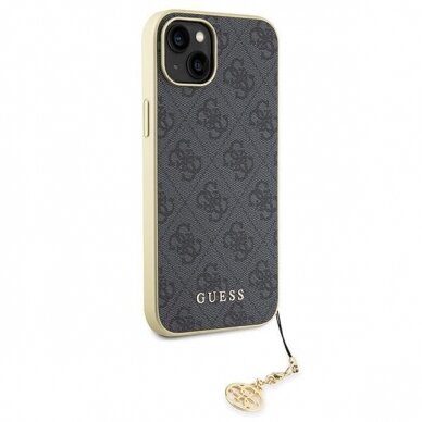 Telefono Dėklas Guess 4G Charms Collection case for iPhone 15 Plus Auksinis-Pilkas KOW068 3