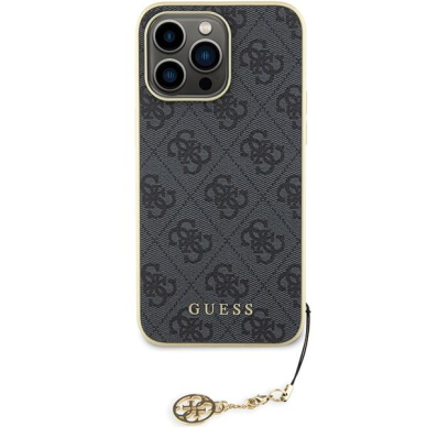 Telefono Dėklas Guess 4G Charms Collection case for iPhone 15 Pro Max Pilkas-Auksinis KOW068 2