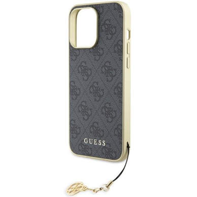 Telefono Dėklas Guess 4G Charms Collection case for iPhone 15 Pro Max Pilkas-Auksinis KOW068 5