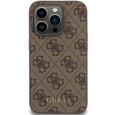 Telefono Dėklas Guess 4G Metal Gold Logo case for iPhone 15 Pro Rudas KOW068 2