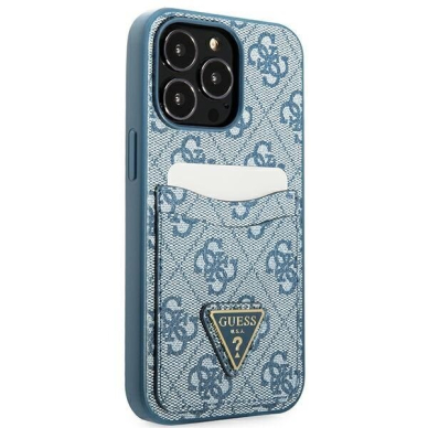 Telefono Dėklas Guess 4G Triangle Logo Cardslot na iPhone 13 Pro / 13 Mėlynas GNZ022 1