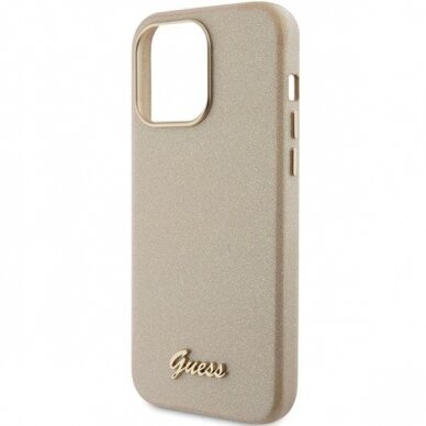 Telefono Dėklas Guess Glitter Glossy Script case for iPhone 15 Pro Auksinis KOW068 5