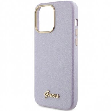 Telefono Dėklas Guess Glitter Glossy Script case for iPhone 15 Pro Max Pilka/VioletinėKOW068 5