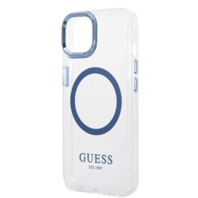 Telefono Dėklas Guess Metal Outline MagSafe na iPhone 14 Plus Skaidrus GNZ022 1