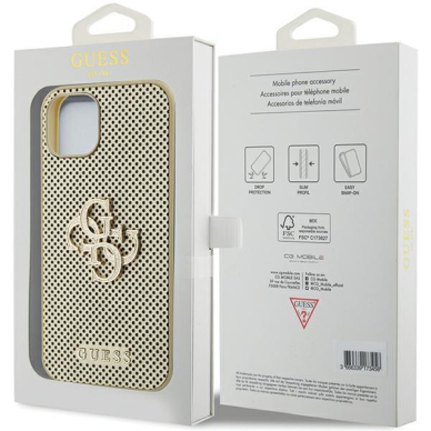 Telefono Dėklas Guess Perforated 4G Glitter case for iPhone 15 Auksinis KOW068 7