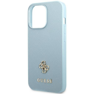 Telefono Dėklas Guess Saffiano 4G Small Metal Logo na iPhone 13 Pro / 13 Mėlynas GNZ022 1