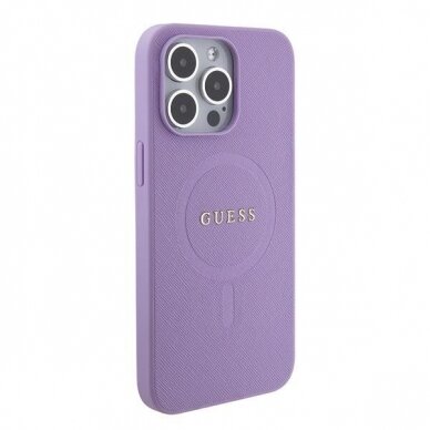 Telefono Dėklas Guess Saffiano MagSafe do iPhone 15 Pro Violetinis KOW068 3