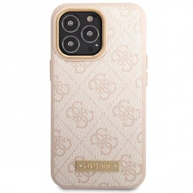 Telefono Dėklas iPhone 14 Pro Max - Guess Eco leather TPU Kreminis KOW068 2