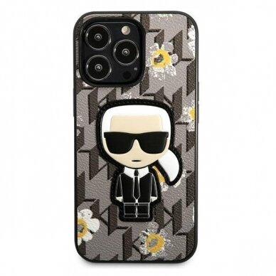 Telefono Dėklas Karl Lagerfeld Flower Ikonik Karl na iPhone 13 Pro / iPhone 13 Pilkas GNZ022 1