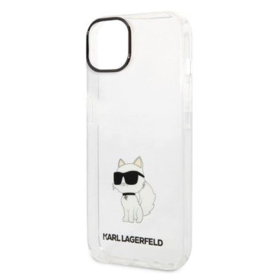 Telefono Dėklas Karl Lagerfeld Ikonik Choupette na iPhone 14 Plus Skaidrus GNZ022 1