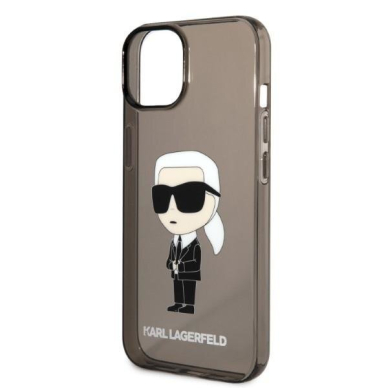 Telefono Dėklas Karl Lagerfeld Ikonik Karl na iPhone 14 Plus Skaidrus Juodas GNZ022 1