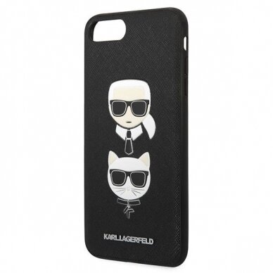 Telefono Dėklas Karl Lagerfeld Saffiano Karl&Choupette Head na iPhone 7 Plus / iPhone 8 Plus Juodas GNZ022 1