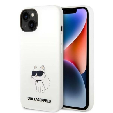 Telefono Dėklas Karl Lagerfeld Silicone Choupette iPhone 14 Baltas GNZ022