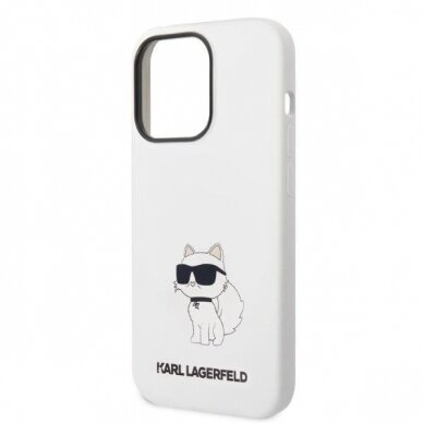 Telefono Dėklas Karl Lagerfeld Silicone Choupette iPhone 14 Pro Max Baltas GNZ022 1