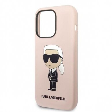 Telefono Dėklas Karl Lagerfeld Silicone Ikonik iPhone 14 Pro Max  Rožinis GNZ022 1