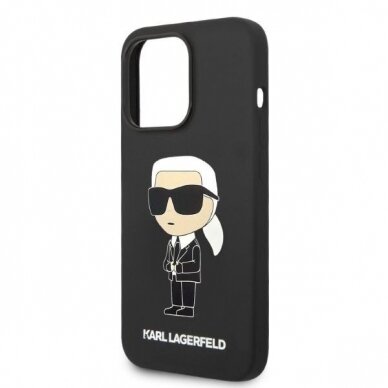 Telefono Dėklas Karl Lagerfeld Silicone Ikonik MagSafe iPhone 14 Pro Juodas GNZ022 1