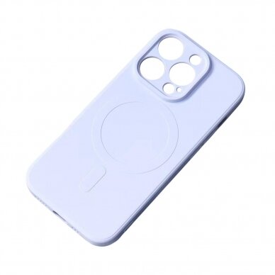 Telefono Dėklas MagSafe compatible silicone case for iPhone 15 Silicone Case - Šviesiai Mėlynas KOW068