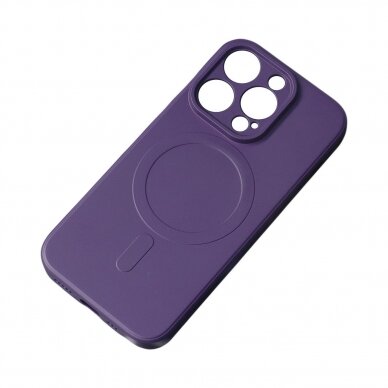 Telefono Dėklas MagSafe Compatible Silicone Case for iPhone 15 Silicone Case - Tamsiai Violetinis KOW068