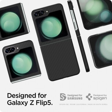 Telefono Dėklas Spigen Airskin Pro na Samsung Galaxy Z Flip 5 Juodas KOW068 6