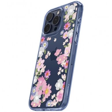 Telefono Dėklas Spigen Liquid Crystal Apple iPhone 15 Pro Blossom Gėlėtas KOW068 3