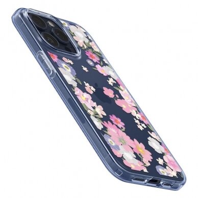 Telefono Dėklas Spigen Liquid Crystal Apple iPhone 15 Pro Blossom Gėlėtas KOW068 5