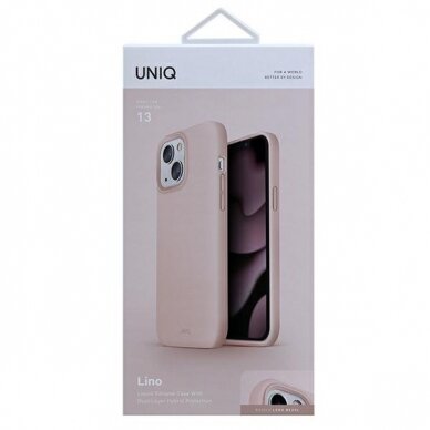 Telefono Dėklas UNIQ etui Lino iPhone 13 6,1" Matinis Rožinis KOW068 4