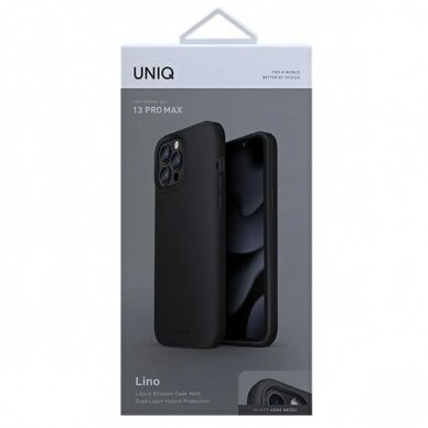 Telefono Dėklas UNIQ etui Lino iPhone 13 Pro Max 6,7" Matinis Juodas KOW068 5