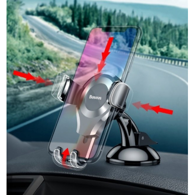 Telefono laikiklis Baseus Osculum Gravity Car Mount Sidabrinis (SUYL-XP0S) 10