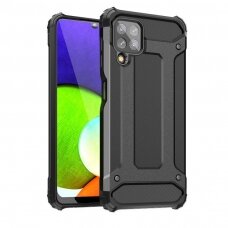 Tvirtas Dėklas Hybrid Armor Case Tough Rugged Cover Samsung Galaxy A22 4G Juodas