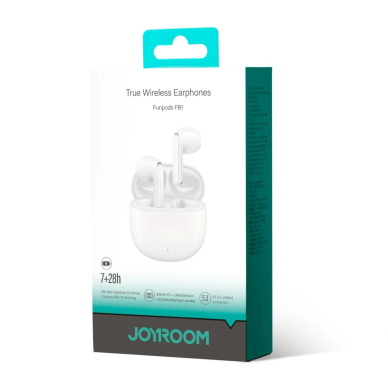 TWS Joyroom Funpods Series JR-FB1 Bluetooth 5.3 wireless Ausinės - baltas 4