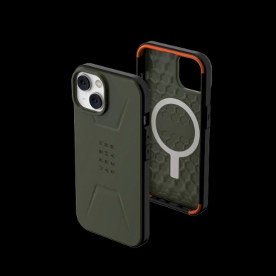 UAG Civilian - Apsauginis dėklas skirta iPhone 14 Plus pritaikyta su MagSafe (olive) 1