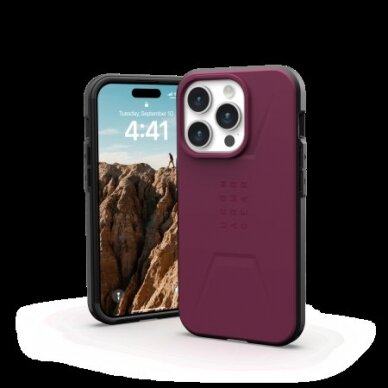 UAG Civilian Magsafe - Apsauginis dėklas skirta iPhone 15 Pro (Bordeaux) 1