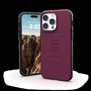 UAG Civilian Magsafe - Apsauginis dėklas skirta iPhone 15 Pro Max (bordeaux) 1