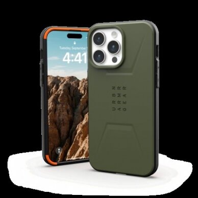 UAG Civilian Magsafe - Apsauginis dėklas skirta iPhone 15 Pro Max (olive) 1