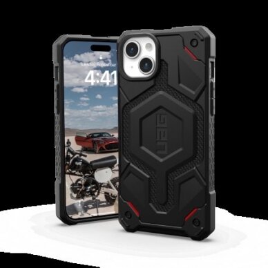 UAG Monarch - Apsauginis dėklas skirta iPhone 15 Plus (kevlar Juodas) 1