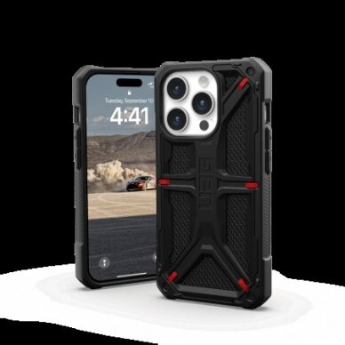 UAG Monarch - Apsauginis dėklas skirta iPhone 15 Pro (kevlar Juodas) 1