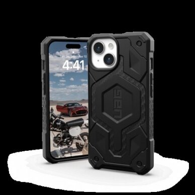 UAG Monarch Pro - Apsauginis dėklas skirta iPhone 15 pritaikyta su MagSafe (carbon fiber) 1