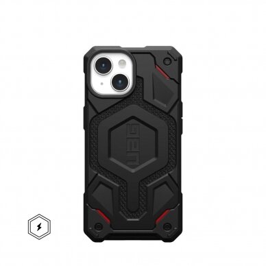 UAG Monarch Pro - Apsauginis dėklas skirta iPhone 15 pritaikyta su MagSafe (kevlar Juodas)