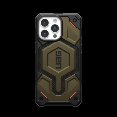 UAG Monarch Pro - Apsauginis dėklas skirta iPhone 15 Pro Max pritaikyta su MagSafe (kevlar element žalias)