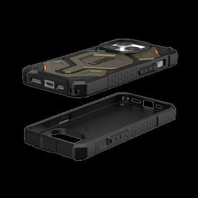 UAG Monarch Pro - Apsauginis dėklas skirta iPhone 15 Pro, pritaikyta su MagSafe (Kevlar element žalias) 2