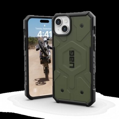 UAG Pathfinder Magsafe - Apsauginis dėklas skirta iPhone 15 Plus (olive) 1