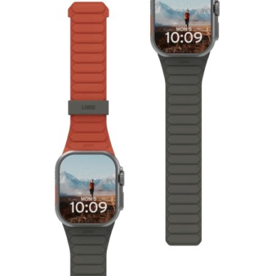 UAG Pathfinder Silicone Double-Sided Magnetic apyrankė Apple Watch 42 / 44 / 45 / 46 / 49mm - Pilkas-Orange 2