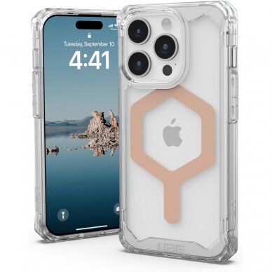 UAG Plyo Magsafe - Apsauginis dėklas skirta iPhone 15 Pro Max pritaikyta su MagSafe (ice-rose gold)