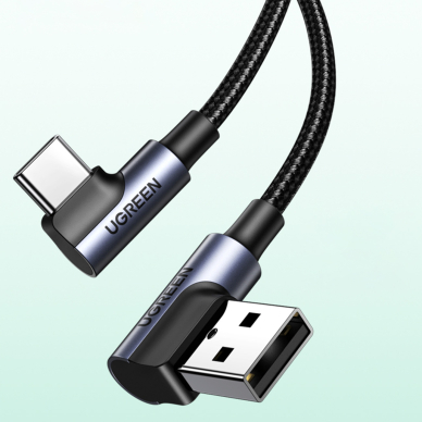 Ugreen 90° angled cable USB C - USB 2.0 480Mbps 3A 3m black (US176) 13