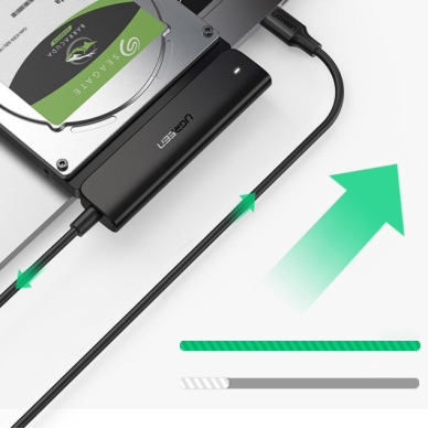 Ugreen Adapteris converter HDD SSD 2,5'' SATA III 3.0 - USB Typ C 3.2 Gen 1 (SuperSpeed USB 5 Gbps) juodas (70610 CM321) 3