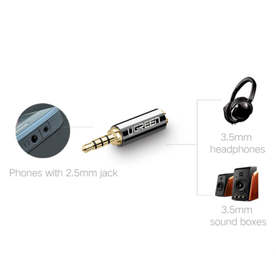 Ugreen audio adapter jack 2.5mm male to jack 3.5mm female Juodas (20501) 4