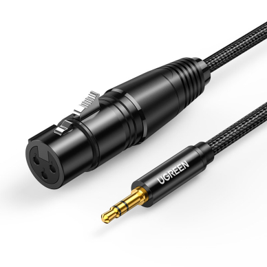 Ugreen audio cable 3.5mm mini jack (male) - XLR (female) 1m black (AV182)